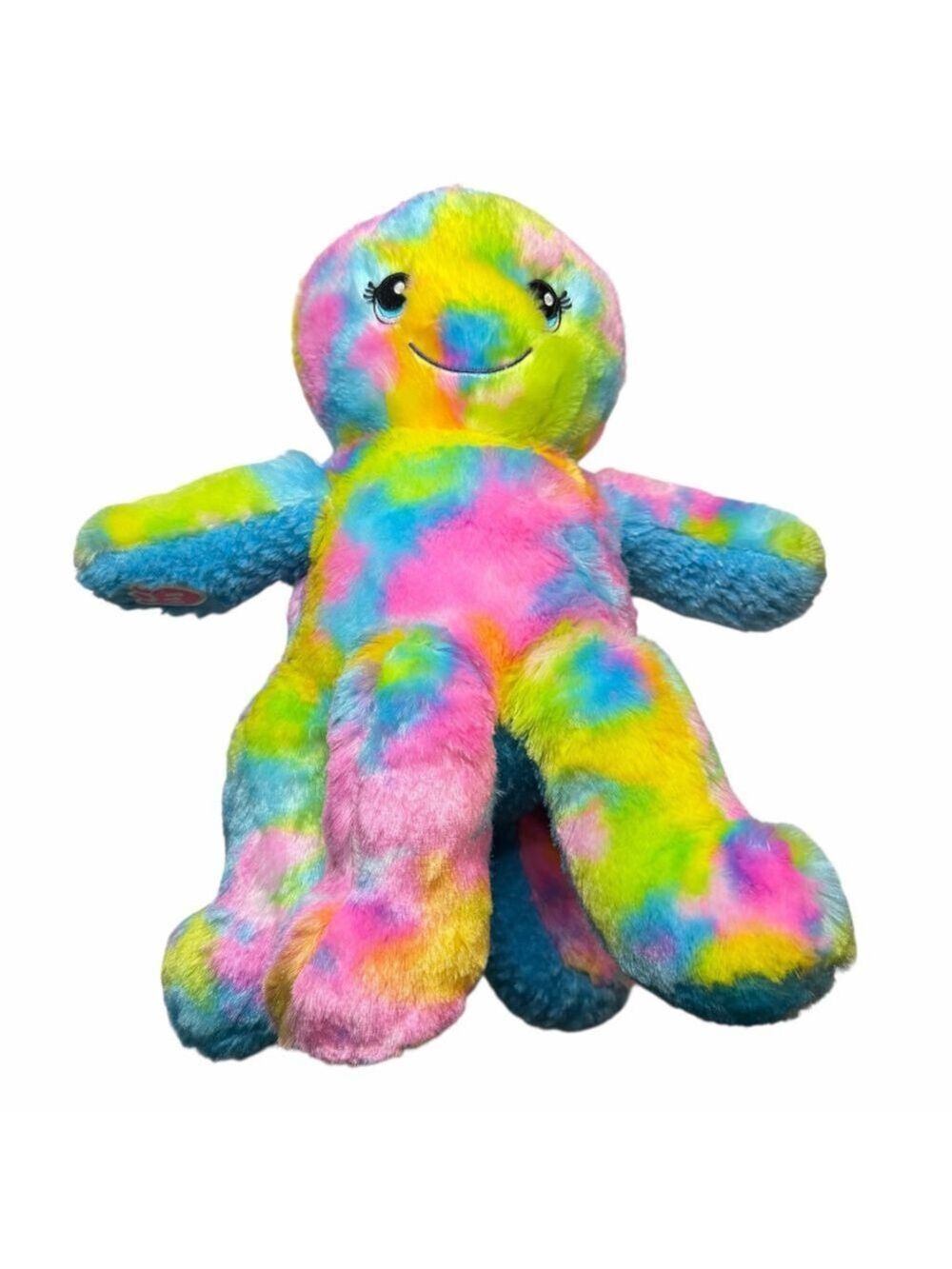 Build-A-Bear Rainbow Tie Dye Teddy Bear Plush 18” Colorful Soft Toy‎